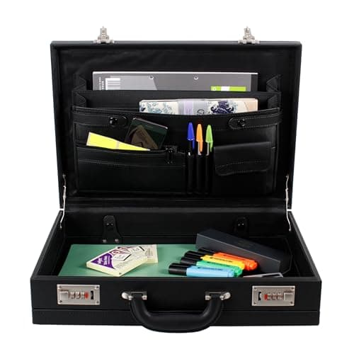 Executive Faux Leather Business Briefcase Attache Travel Case Work Bag AR — view 2