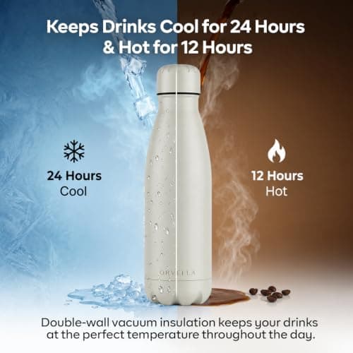 ORVELLA Stainless Steel Water Bottle with Vacuum Insulation 500ml - Stone Grey — view 2