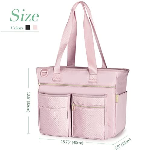 Fasrom Laptop Tote Bag for Work Women, for up to 15.6 Inches Laptop, Pink — view 6