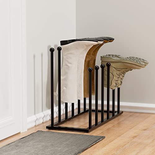 pickpiff Free Standing Shoe Rack - Black Metal Shoe Storage, Shoe Racks Storage for Dorm Room, Closet, Entryway, Bedroom, Patio Outdoor, Hallway, Organiser Storage Fit for 6 Pairs Boot — view 6