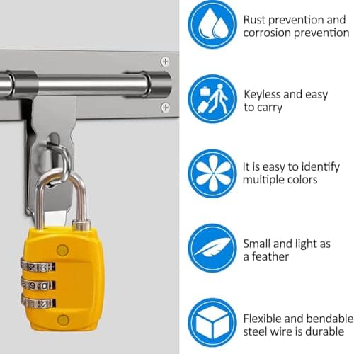 4-Piece Set of Compact Travel Locks for Secure Suitcase Protection During Journeys — view 4