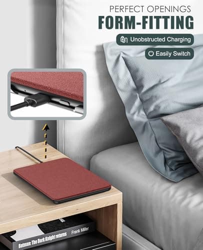 MoKo Case for 7" Kindle Paperwhite 12th Gen&Colorsoft 2024, Denim Wine Red — view 6