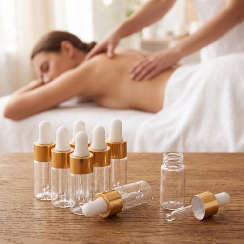 salbsever 10 Pack Pipette Dropper Bottle, 3ml Mini Travel Bottles Mini Travel Essentials Small Sample Essential Cuticle Oil Bottle with Gold Cap, Clear Empty Vails for Cosmetic Perfume — view 4