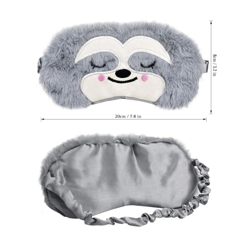 Eye Mask for Sleeping, Ulife Mall Cute Sloth Funny Animal Soft Fluffy Plush Sleep Mask Novelty Blindfold Breathable Silk Eye Cover for Women Men Girls Night Nap Travel Meditation - Sloth — view 2
