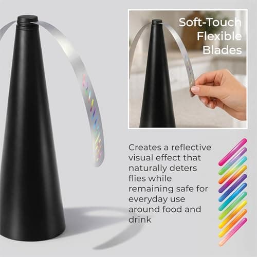Fly Repellent Fan Twin Pack Portable Tabletop Fly Deterrent Fans for Indoor Outdoor Dining BBQ Kitchen Picnic Battery Operated Food Protection — view 6