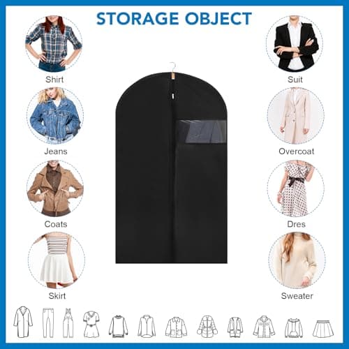 12 Pack Suit Bags PEVA Garment Bag Clothes Covers Suit Protector 60cm*100cm — view 5