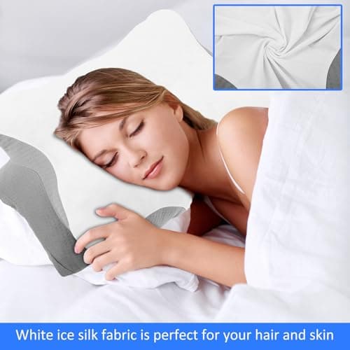 JEJUWE Cervical Pillowcase for Butterfly Pillow Case Cover Only - Soft Pillowcase for Contouring Memory Foam Neck Support Pillow, Zipper Closure, Machine Washable, 61 x 43 cm — view 4