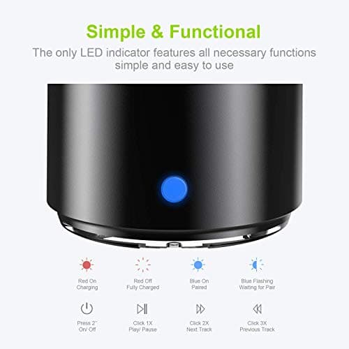 EWA Travel Case Packed, A106 Pro Wireless Mini Bluetooth Speaker with Custom Bass Radiator. IP67 Waterproof, Small But Loud, Portable Speakers for Car, Bike, Outdoors, Shower (Black) — view 5