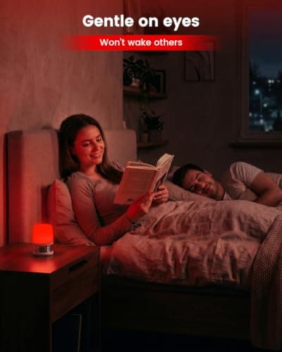 Lamptobe Red Night Light for Sleep, Portable Red Light Lamp with 2 Brightness Levels, USB-C Rechargeable Red Lamp for Bedroom Baby Nursery Travel, Eye-Caring Sleep Light for Bedside(φ53.5 * 73.5mm) — view 5