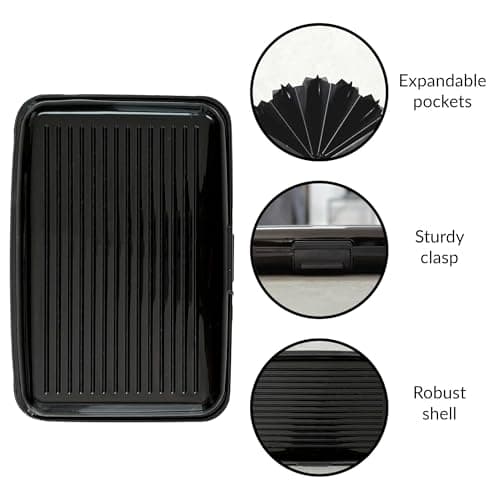 kanta RFID Blocking Credit Card Holder, Card Protector, Aluminium, Business Card Case for Women or Men, Metal ID Organiser Wallet with 6 Slots, Compact and Convenient, Travel Wallet (Black) — view 2