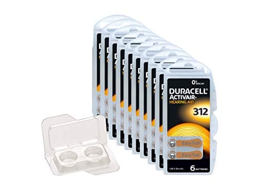 Duracell Activair Type 312 Hearing Aid Batteries Pack of 60 | Reliable Performance | Long Life | Mercury Free | EasyTab Technology