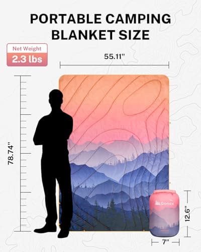 Gonex Camping Blanket, Packable Wearable Puffy Outdoor Blanket Quilt — view 5