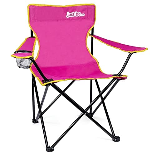 just be... (2 pack) Camping Chair Dark Pink with Yellow Trim — view 6