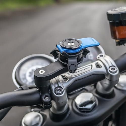 Quad Lock Motorcycle Handlebar Phone Mount Kit with Vibration Dampener and iPhone 15 Pro MAG Case — view 2