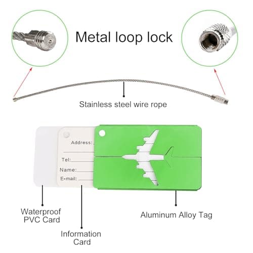 Luggage Strap (2 Pack), with 2 Luggage Tags, Custom Identification, Travel Bag Closure, For Connecting Luggage Together, Green — view 4
