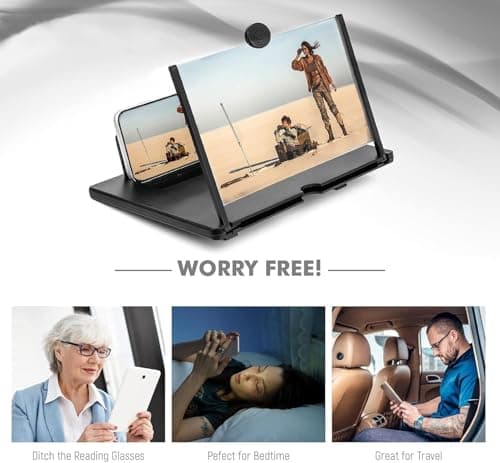 Sevitini Phone Screen Magnifier 16 Zoll, HD Mobile Phone Amplifier with Foldable Stand Holder, Movie Screen Magnifying Design Screen Amplifier, for All Smartphone — view 3