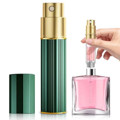 Perfume Atomiser, 5ml Perfume Travel Bottle, Refillable Perfume Bottle Mini Atomiser Spray Perfume Dispenser Refill Bottle fits Purse Handbag Pocket Luggage for Women and Men (Green)