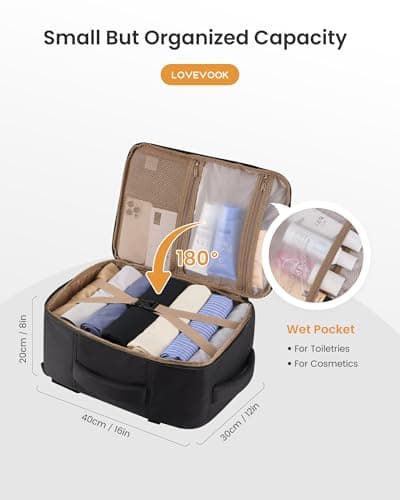 LOVEVOOK Ryanair Cabin Bags 40x30x20 Underseat Carry On Travel Backpack Womens Fit 14 Inch Laptop 24L Hand Luggage Rucksack Bag for Flight Small Weekend Duffel Bag Cabin Size for Eurowings Wizz Air — view 4