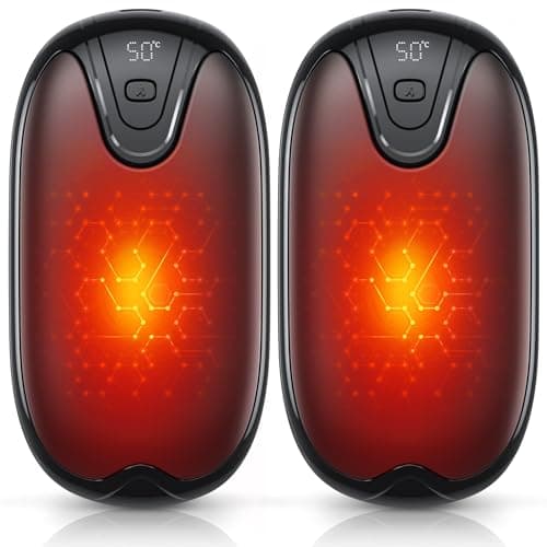 Hand Warmers,3 Heat Levels Rechargeable Hand Warmer,12 Hrs Long Lasting Portable Pocket Heater,2 in 1 Magnetic Hand warmer with LCD Digital Screen for Home Camping Hunting Outdoor,Best Winter Gift