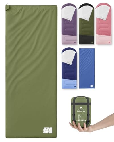 Warm Weather Sleeping Bags for Adults - Lightweight/Compact/Ultralight/Backpacking/Waterproof/Packable, Free Compression Sack - Best for Summer Camp, Hiking, Motorcycle, Easy to Carry, Small Space
