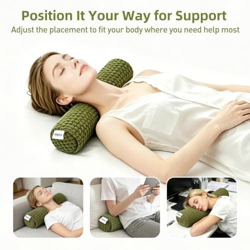 Viaptus Cervical Pillow for Neck Pain, Memory Foam Neck Roll Pillow – Green — view 5