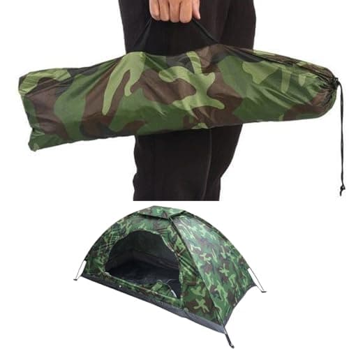 Pop Up Camouflage Dome Tent - Waterproof, 1 Person, Lightweight, UV Protected, Family Outdoor Backpacking Tent with Carrying Bag — view 5