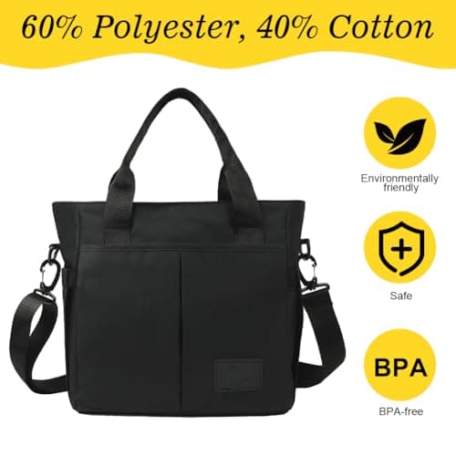Aolso Baby Changing Bag, Multifunctional Nappy Changing Bags for Mom and Dad, Portable Messenger Tote Bag with Adjustable Straps,Maternity Diaper Bag Travel Tote Bag (Black) — view 5