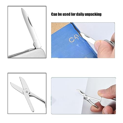 5in1 Multi Tool Nail Clippers,Ultra Slim Foldable Multifunctional Pocket Nail Cutter With Nail File,Nose Hair Scissors,Screwdriver,Key Chain,Portable Mini Multi Nail Clippers for Travel,Hiking,Camping — view 6