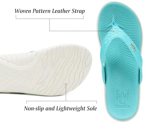 KuaiLu Flip Flops For Women Arch Support Yoga Mat Cushioned Thong Sandals — view 5