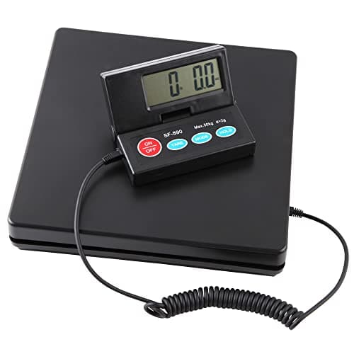 25cm*25cm Black Stainless steel Platform 50KG 110lb / 2g 0.1oz Digital Heavy Duty Large Capacity Weighing Platform Scale for Postal Industrial Commercial Shop Kitchen Letter Parcels Luggage Scales — view 2