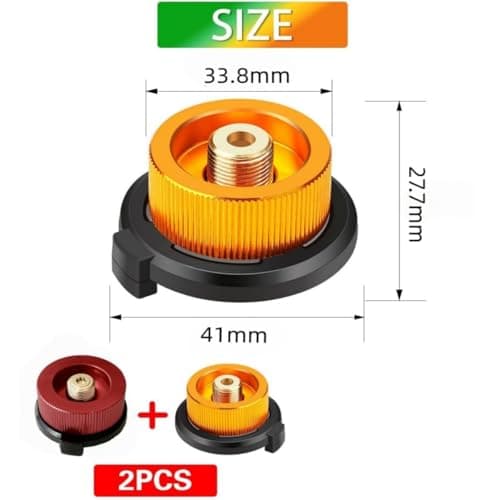 JINGLOUA 2 PCS Gas Bottle Adaptor for Butane Canister to Screw Cartridge,Camping Stove Connector Gas Refill Adapter Universal Brass Nozzle,for Outdoor Hiking BBQ — view 4