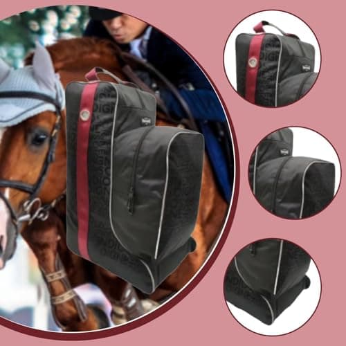 Fenteer Horse Riding Tall Boot Bag, Tall Boots Carry Pouch Organizer Oxford Home Protection Equestrian Pack Equipment Portable Carry Pouch for Sports Shows Trip Shoes,Red — view 3