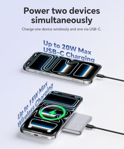 Ultra Slim Power Bank for Magsafe, Magnetic Power Bank 20W Fast Charging — view 3