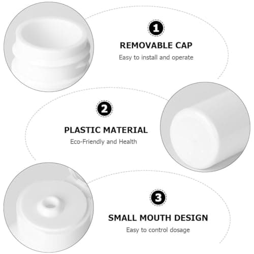 Abaodam 5 Pack White Cosmetic Refill Bottles 200ml Plastic — view 4