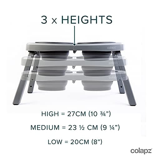 Colapz Collapsible Dog Bowls with Adjustable Raised Stand — view 2