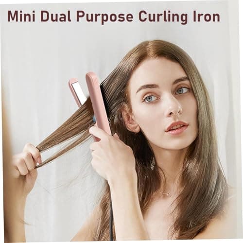 2026 New Mini Dual Purpose Curling Iron, 2 in 1 Mini Curling Wand and Flat Iron, 10s Fast Heating Hair Curler for Short Hair, Portable Curling Tongs Travel Size (Green) — view 2