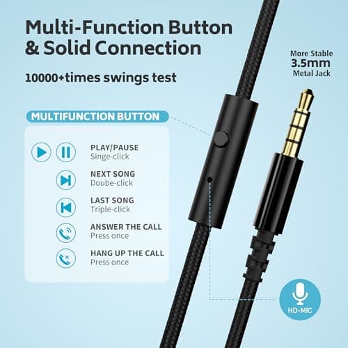 AILIHEN Headphones Wired 12-Pack Bulk for School Students Kids K-12 Classroom，Adjustable, Foldable, Over-Ear Headsets with Microphone HD Stereo Sound 3.5mm Jack for Chromebook, Laptop (Black) — view 3