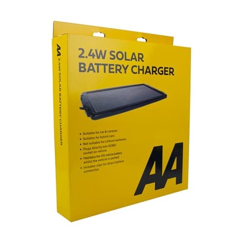AA 5060114614185 Solar-Powered Car Battery Charger, Black — view 2