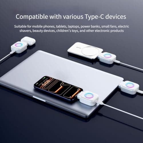 Evenoonest 140W Smart Charging Adapter with Auto Eject Technology, Dynamic Light Ring and Scratch-Resistant Pads, Travel Splitter for Devices(Black-2PCS) — view 6