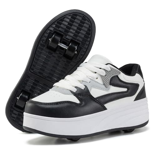 Roller Skate Shoes for Women Girls Sneakers with Detachable Wheels Sport Shoe Suitable for Halloween Christmas Birthday Party Gifts Black