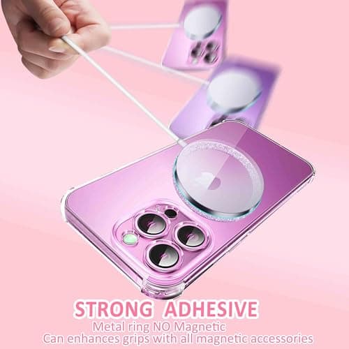 Jsoerpay Universal Metal Rings for Magsafe, 4 Pack Glitter Lavender — view 3