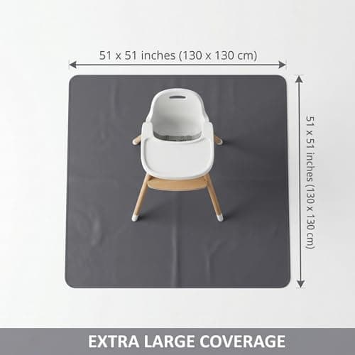 Splash Mat for Under High Chair, Waterproof Washable Highchair Splat Mat — view 2