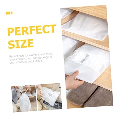 6pcs Shoe Storage Bag Portable Shoe Bags Shoe Duffle Bag Drawstring Shoe Portable Shoes Drawstring Storage Non Woven Shoe Bags White Cosmetic Non-Woven Fabric Shoe Cover Travel — view 6