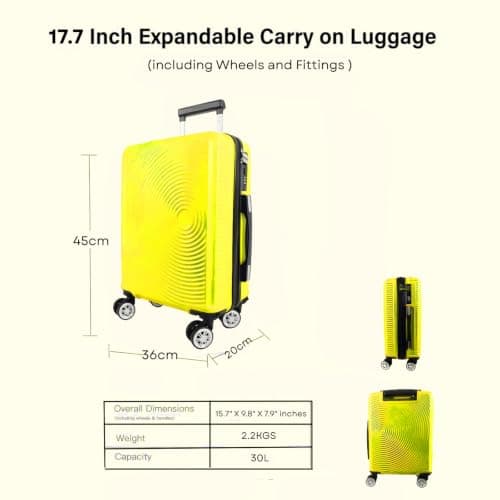 Underseat Travel Cabin Case, Yellow, 45x36x20cm — view 2