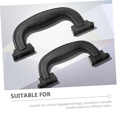 BESTonZON 6pcs Black Foldable Plastic Luggage Grip Handles with Easy Installation for Suitcase and Bags Replacement, for Travel and DIY Suitcase Handle Repairs — view 6