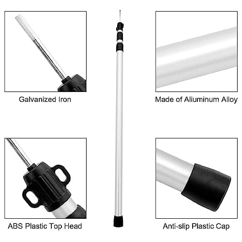 Shoze 2Pcs Poles Camping Poles Telescoping Tent Poles Aluminum 90-230CM — view 3