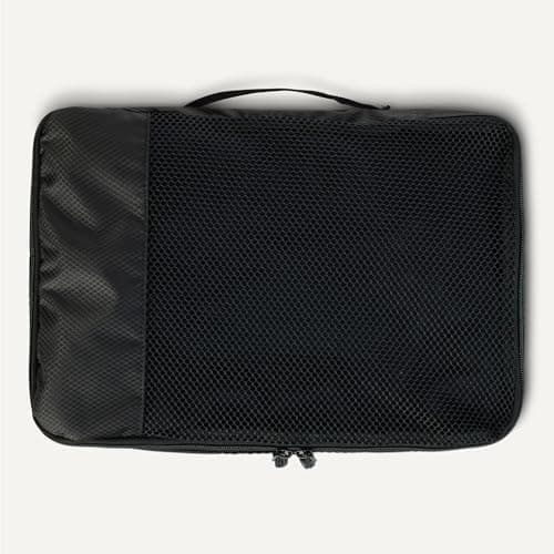 Amazon Essentials 4-Piece Packing Cubes Travel Accessories Set, Luggage Organiser with Double Zip, Mesh Top, 100% Polyester, Medium, Black (Previously Amazon Basics) — view 5