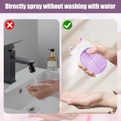 Hand Sanitizer Spray For Woman, Power Mist Hand Sanitiser Mini For Travel (Green Purple) — view 3