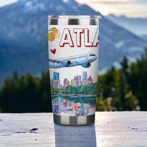 Pininerr City Travel Mug for City Lover,20oz Double Wall Tumbler Vacuum Insulated Stainless Steel Coffee Cups (Atlanta) — view 2