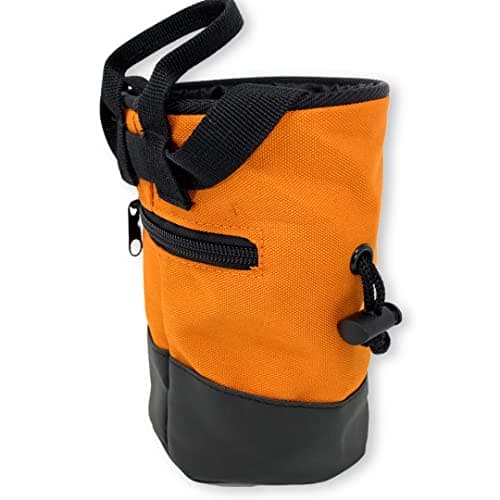 BEAR GRIP Premium Chalk Bag Bundle Pack for Rock Climbing with Waist Belt Chalk Ball and Brush. (Orange) — view 3